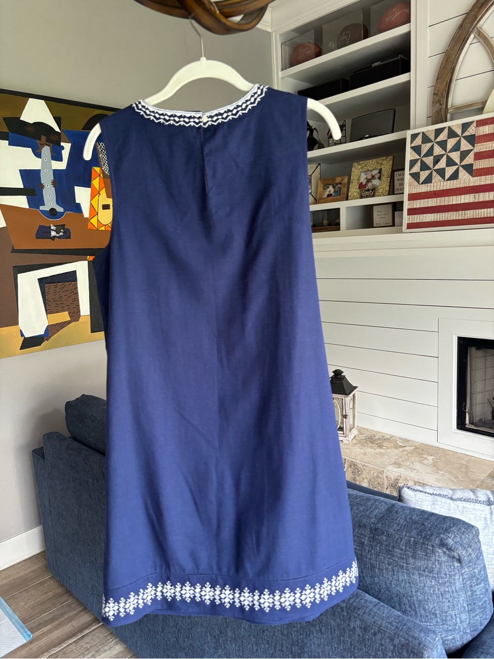 Vineyard Vines Navy Embroidered Cotton Tunic - Picture 5 of 5